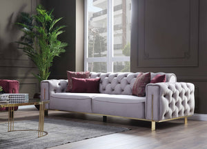 GOLD RED 3 SEATER SOFA