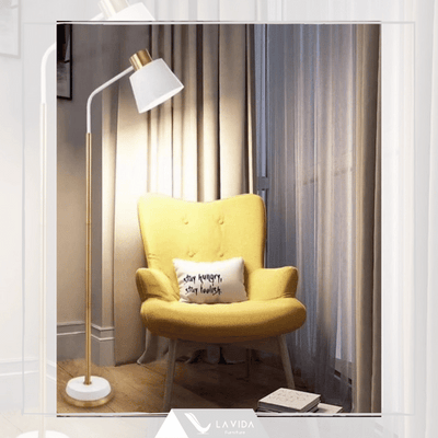 NANCY FLOOR LAMP (WHITE & GLOD)