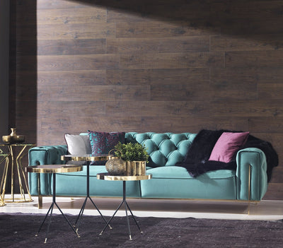 GOLD GREEN SOFA 3 SEATER