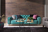 GOLD GREEN SOFA 3 SEATER