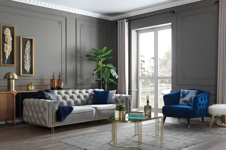 Blue gray chair deals