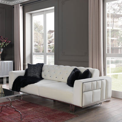 PRIZMA SILVER 2 SEATER SOFA GRAY VELVET